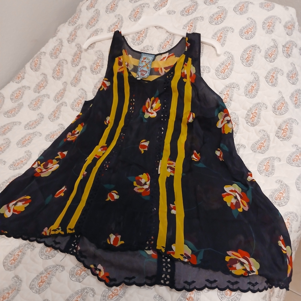 Unique Sleeveless top 100%Silk!
